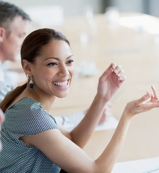 Business professional in discussion