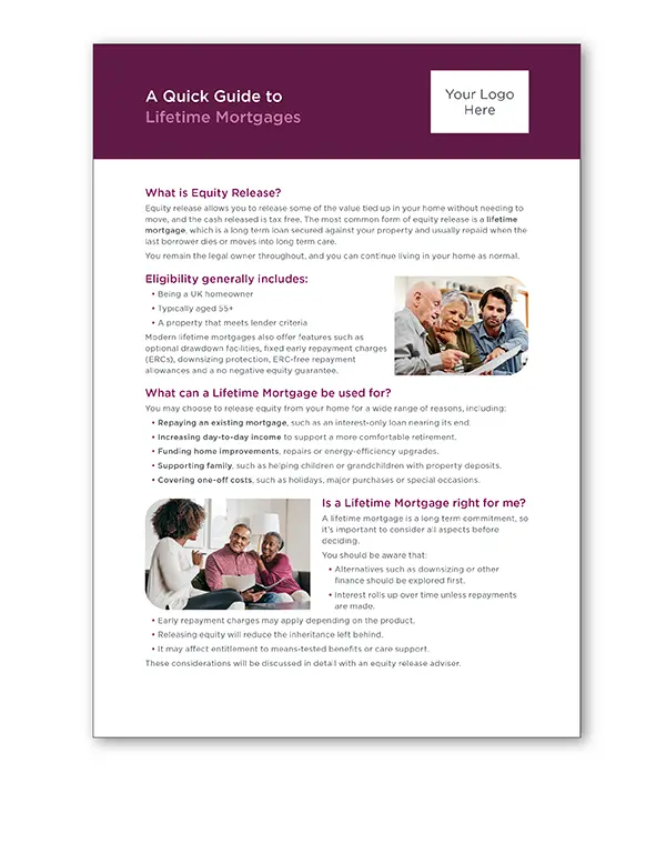 Quick guide to lifetime mortgages